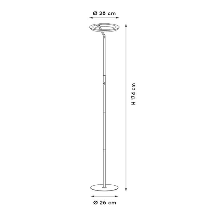 Lámpara de pie moderna blanca, Celeste, 21W, 2700K LED, con regulador táctil