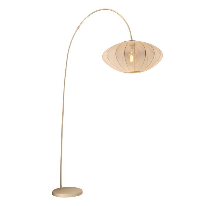 Lámpara de pie moderna beige, Corina, con interruptor