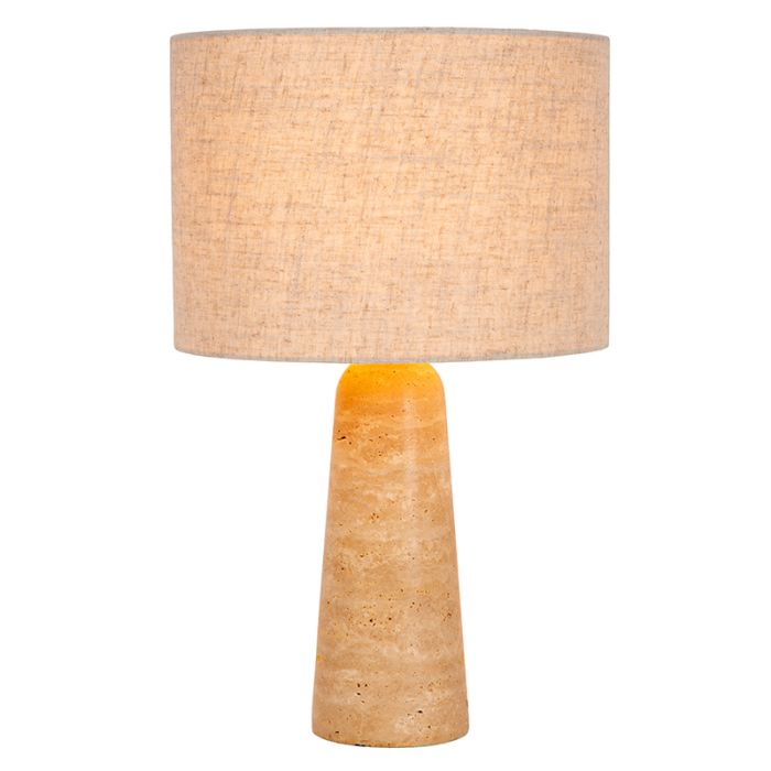 Lámpara de mesa moderna beige, Nimue, con interruptor