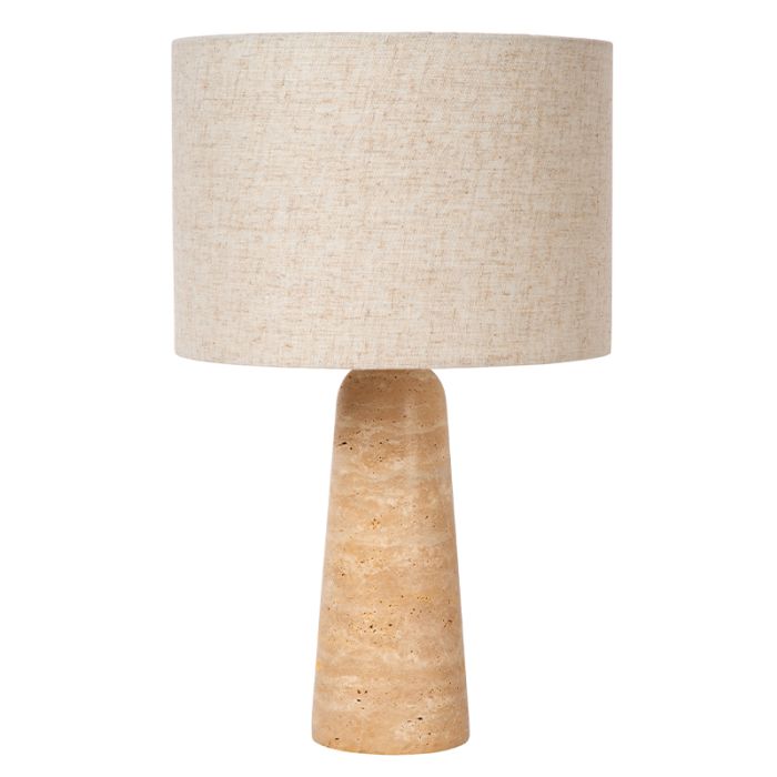 Lámpara de mesa moderna beige, Nimue, con interruptor