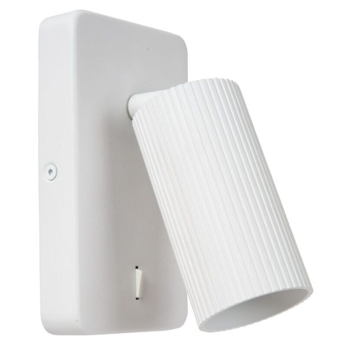 Foco de pared moderno blanco, Clubs, con interruptor