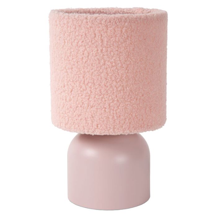 Lámpara de mesa vintage rosa, Woolly, con interruptor