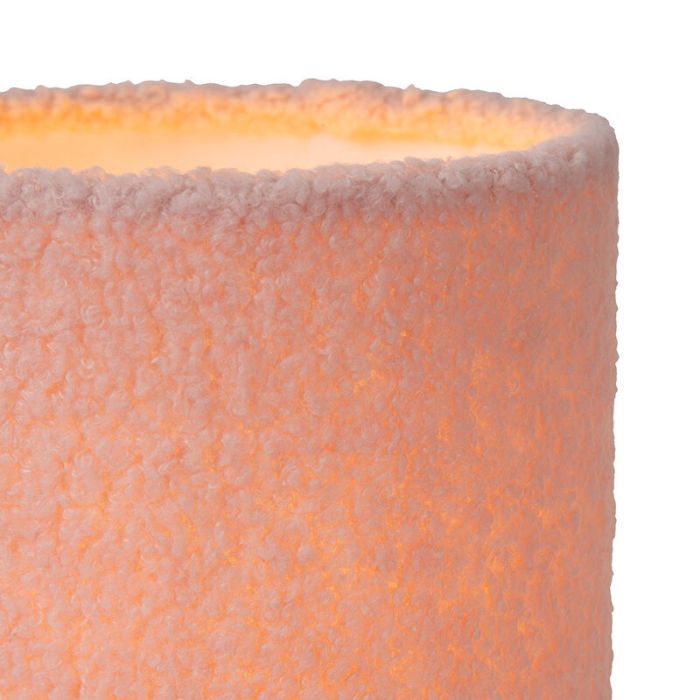 Lámpara de mesa vintage rosa, Woolly, con interruptor