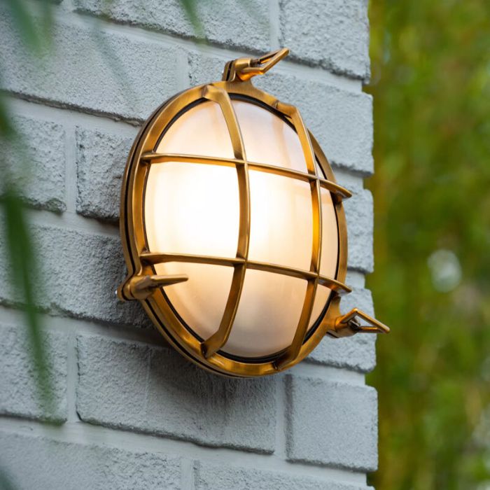 Lámpara exterior retro dorado, Dudley, IP65