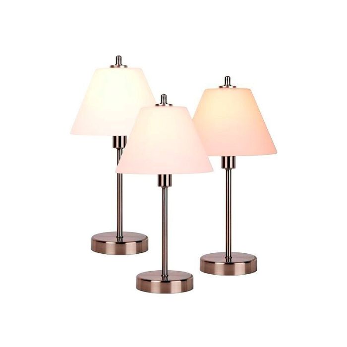 Lámpara de mesa antigua cromada, Touch, con regulador táctil