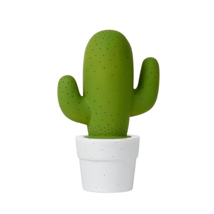 Lámpara de mesa de cerámica verde, Cactus, con interruptor
