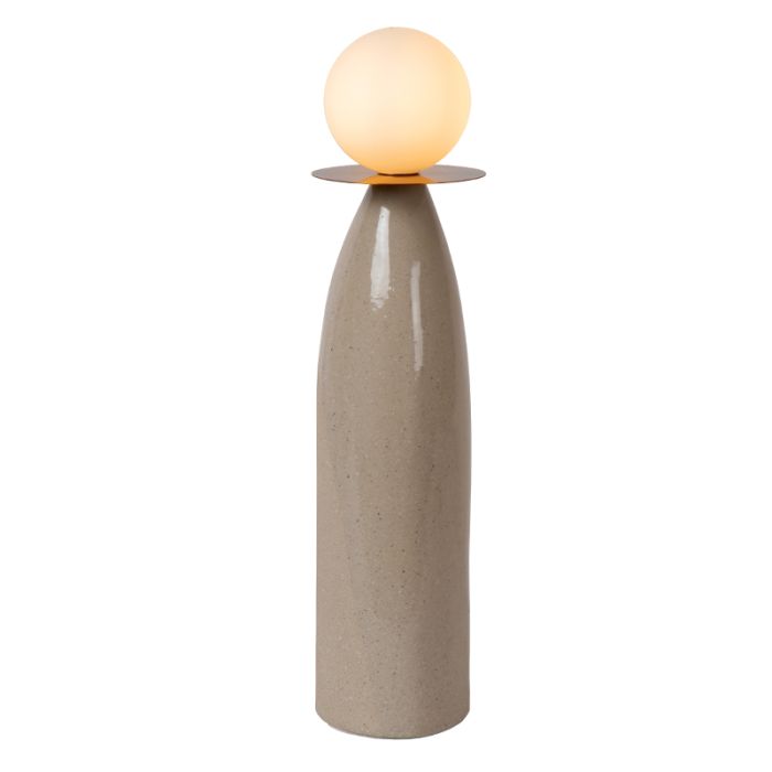 Lámpara de mesa de cerámica gris, Figaro, con interruptor