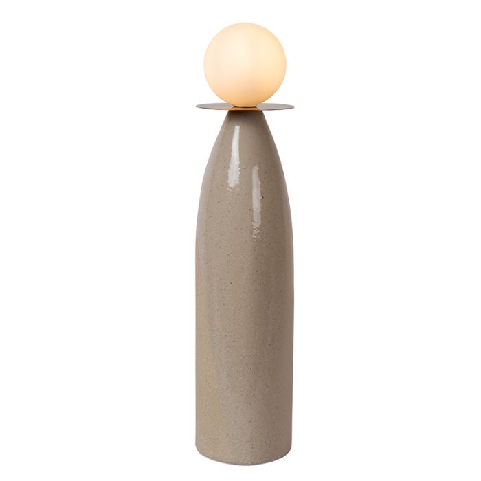 Lámpara de mesa de cerámica gris, Figaro, con interruptor