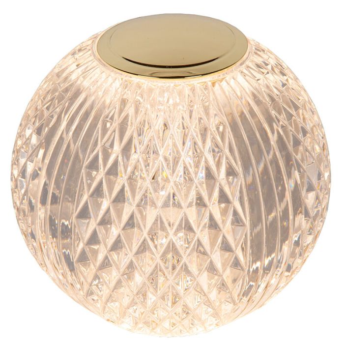 Lámpara de mesa moderna transparente, Cintra, 1,5W, 2700K LED, regulable en 3 pasos