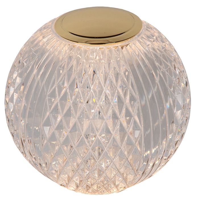 Lámpara de mesa moderna transparente, Cintra, 1,5W, 2700K LED, regulable en 3 pasos