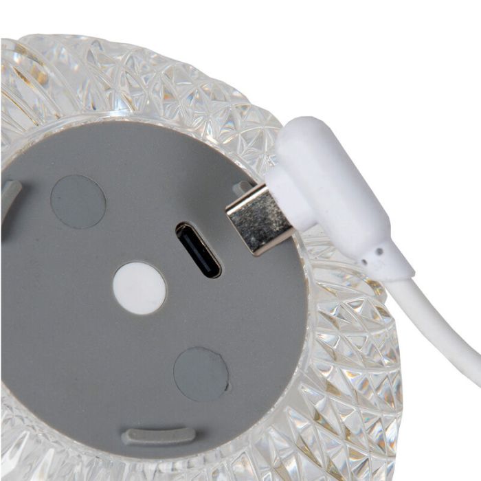 Lámpara de mesa moderna transparente, Cintra, 2W, 2700K LED, regulable en 3 pasos