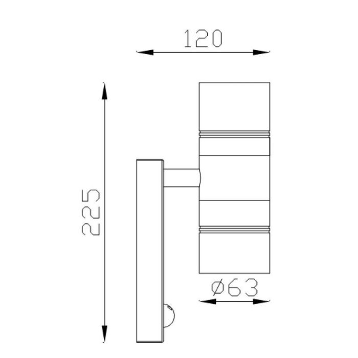 Aplique exterior con sensor de movimiento moderno cromado, Arne, IP44