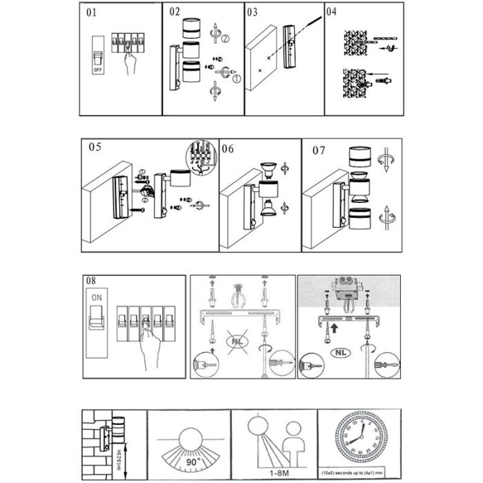 Aplique exterior con sensor de movimiento moderno cromado, Arne, IP44