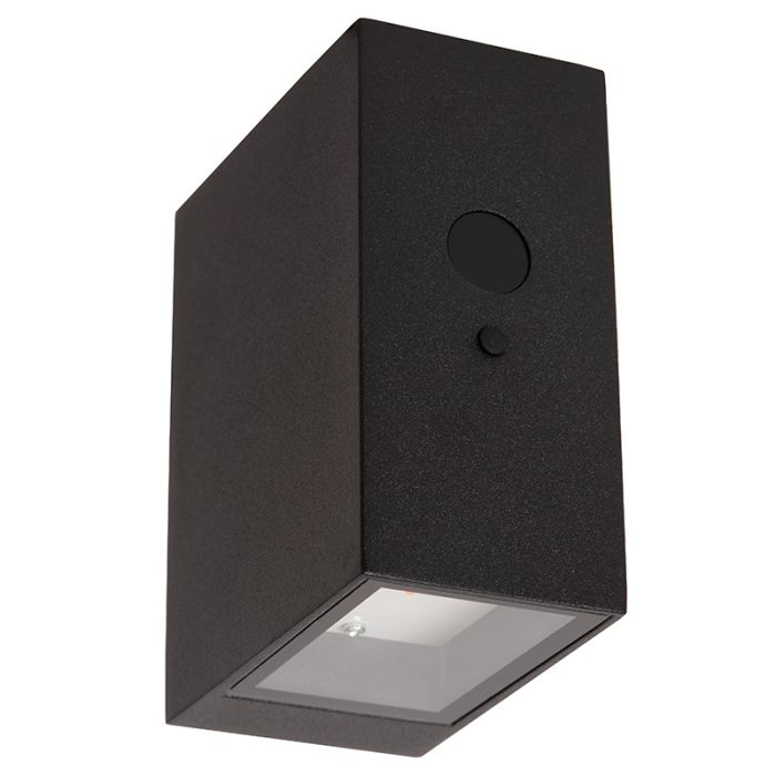 Aplique solar exterior moderno negro, Bolton, 1W, 2850K LED, IP54