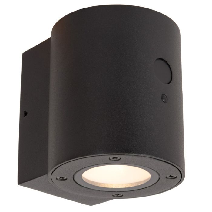 Aplique solar exterior moderno negro, Perth, 1W, 2850K LED, IP65