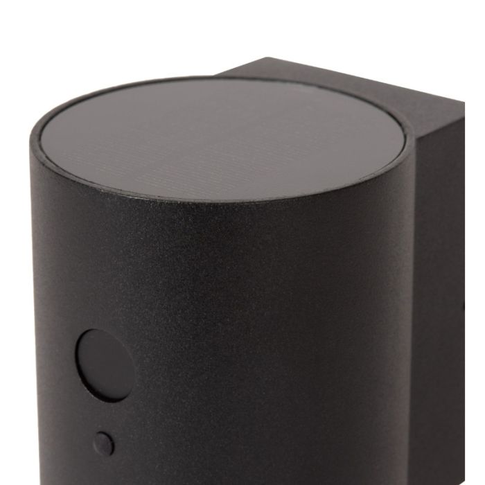 Aplique solar exterior moderno negro, Perth, 1W, 2850K LED, IP65