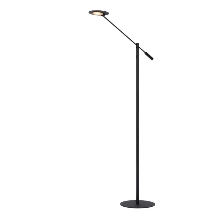 Lámpara de pie de lectura moderna negra, Anselmo, 9W, 3000K LED