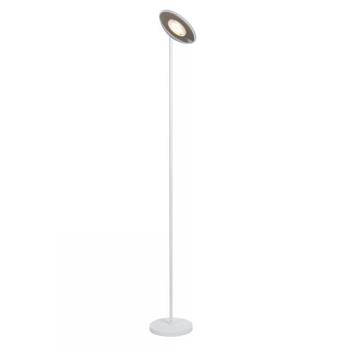 Lámpara de pie de lectura moderna blanca, Zenith, 20W, 3000K LED, con regulador táctil