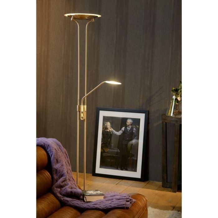 Lámpara de pie de lectura moderna cromada, Champion, 20W, 3000K LED