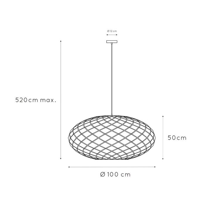 Lámpara colgante moderna dorada, Wolfram