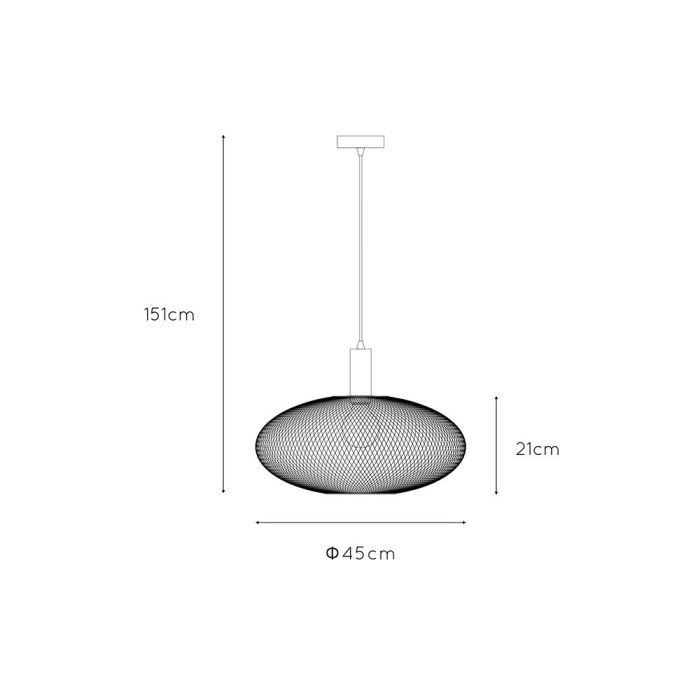 Lámpara colgante moderna dorada, Mesh