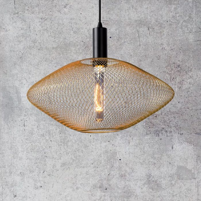 Lámpara colgante moderna dorada, Mesh