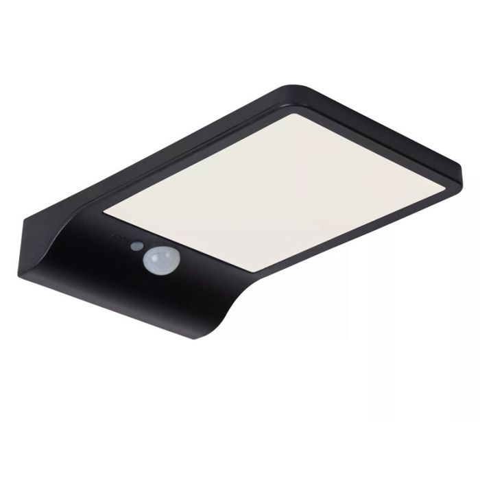 Aplique exterior con sensor de movimiento moderno negro, Basic, 3W, 2700K LED, IP44