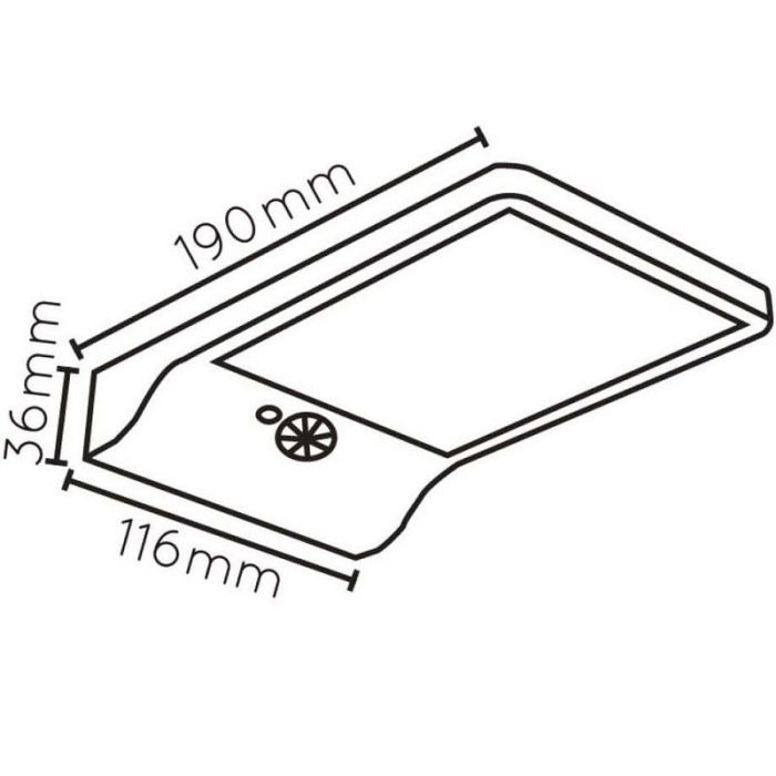 Aplique exterior con sensor de movimiento moderno negro, Basic, 3W, 2700K LED, IP44