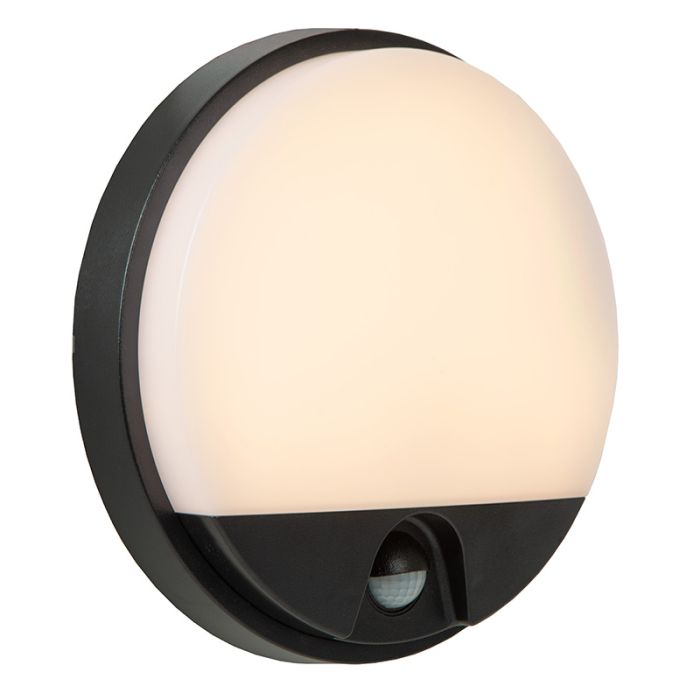 Aplique baño moderno negro, Hups Ir, 10W, 3000K LED, IP54