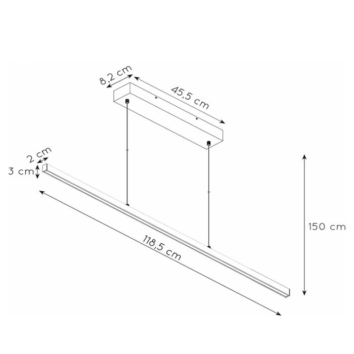 Lámpara colgante moderna blanca, Sigma, 30W, 2700K LED