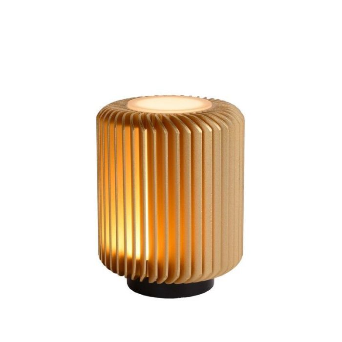 Lámpara de mesa moderna dorada, Turbin, 5W, 3000K LED, con interruptor