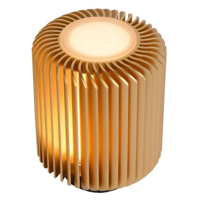 Lámpara de mesa moderna dorada, Turbin, 5W, 3000K LED, con interruptor