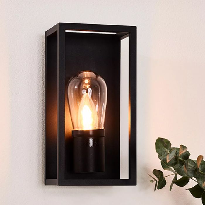 Aplique moderno negro, Carlyn, IP54