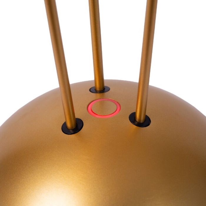 Lámpara de mesa recargable para exterior moderna latón, Renee, 2,2W, 2700K LED, IP54, con regulador táctil