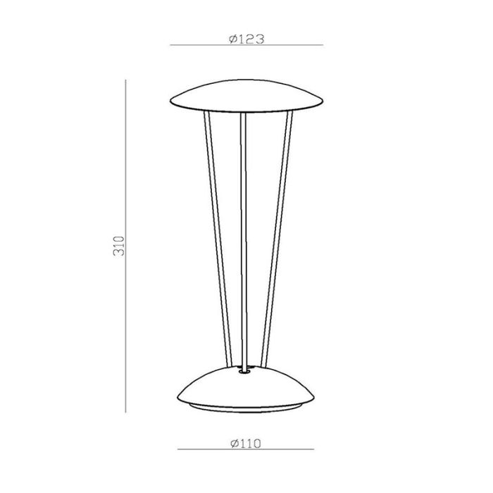 Lámpara de mesa recargable para exterior moderna latón, Renee, 2,2W, 2700K LED, IP54, con regulador táctil