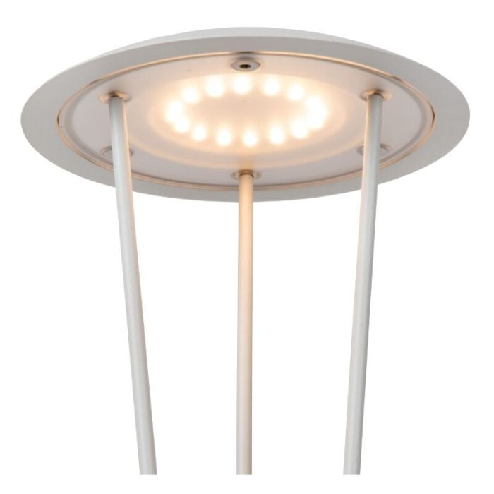 Lámpara de mesa recargable para exterior moderna blanca, Renee, 2,2W, 2700K LED, IP54, con regulador táctil