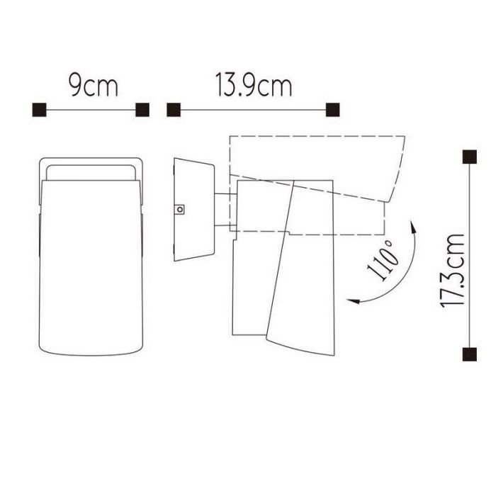 Lámpara exterior moderna antracita, Manal, 12W, 3000K LED, IP65