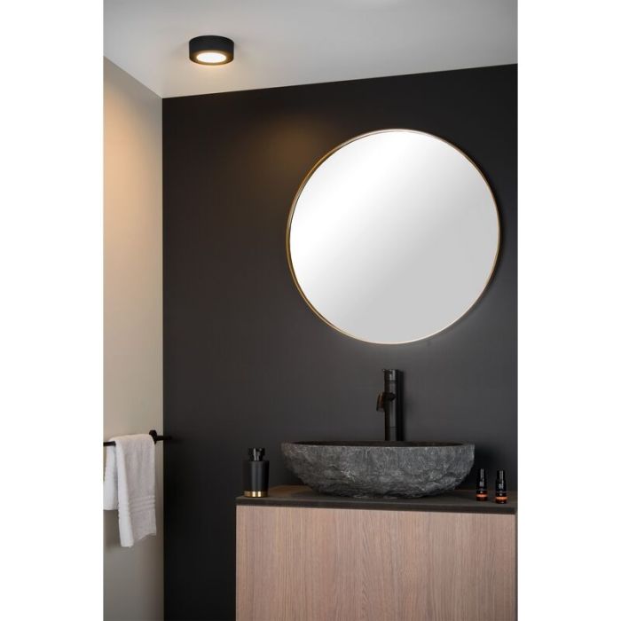 Plafón de techo moderno negro, Brice, 8W, 3000K LED, IP44