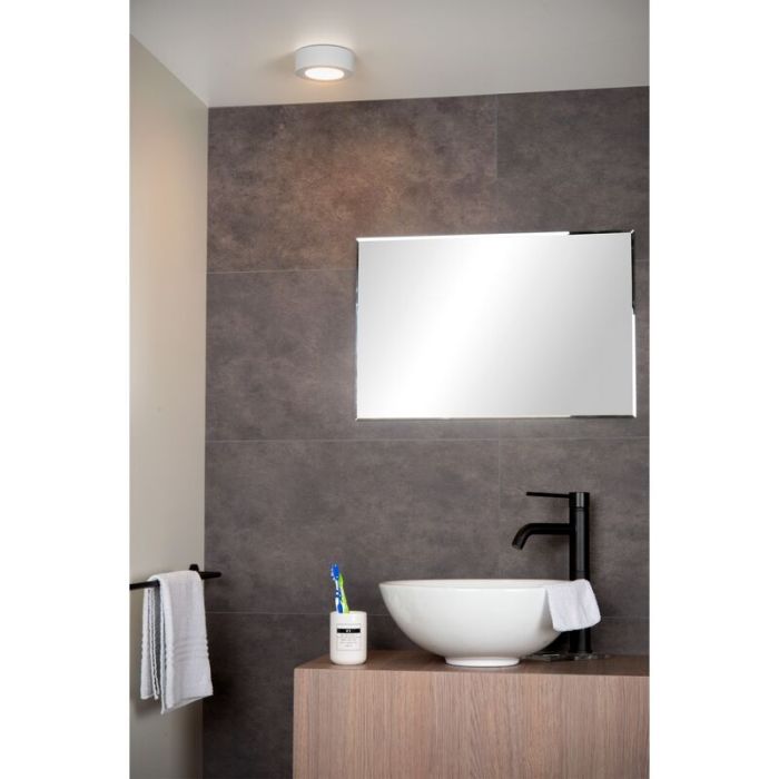 Plafón de techo moderno blanco, Brice, 8W, 3000K LED, IP44