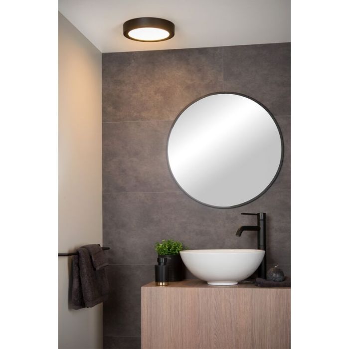 Plafón de techo moderno negro, Brice, 15W, 3000K LED, IP44