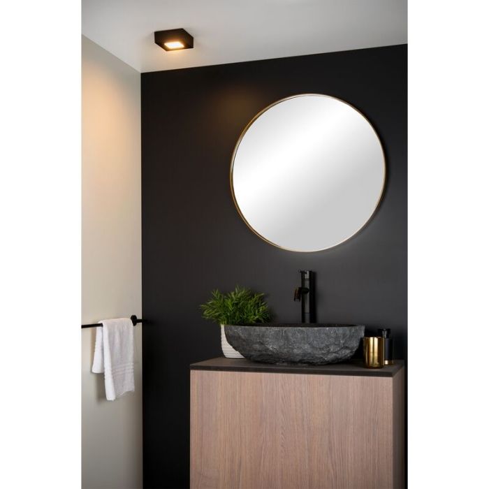 Plafón de techo moderno negro, Brice, 8W, 3000K LED, IP44