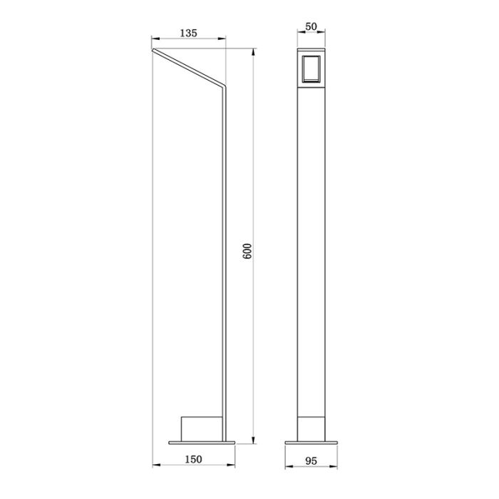 Lámpara exterior moderna negra, Lawford, 6W, 3000K LED, IP54
