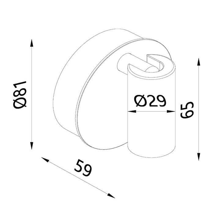 Aplique de pared recargable moderno gris, Toni, 2W, 2700-4000K, con regulador táctil