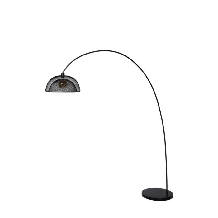 Lámpara de arco moderna negra, Mesh, con interruptor
