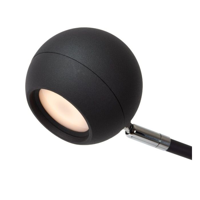 Lámpara de mesa recargable moderna negra, Comet, 3W, 2700K LED, con regulador táctil