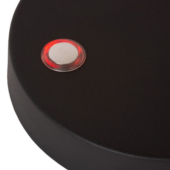 Lámpara de mesa recargable moderna negra, Comet, 3W, 2700K LED, con regulador táctil