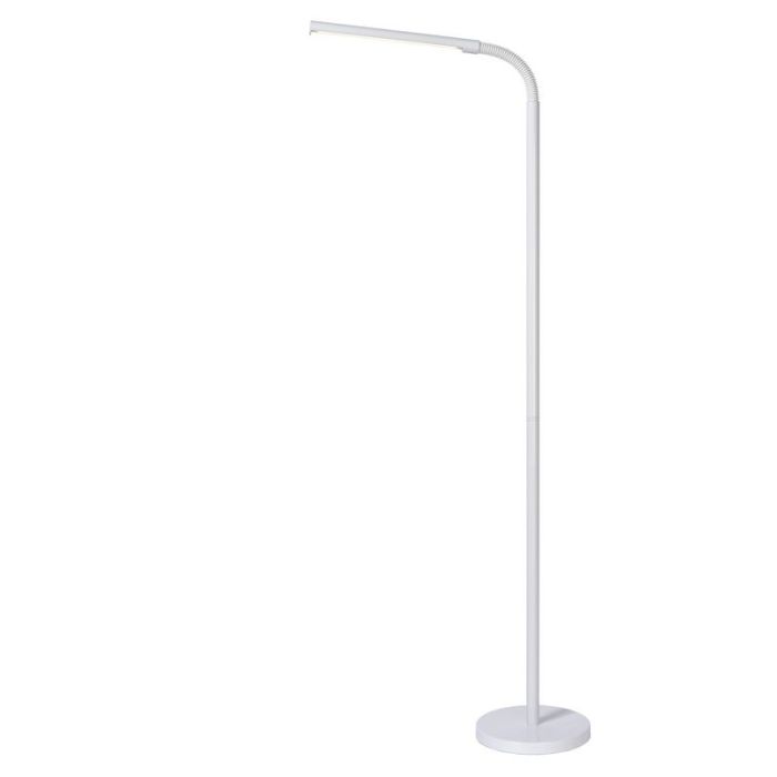 Lámpara de pie de lectura moderna blanca, Gilly, 5W, 2700K LED, con interruptor