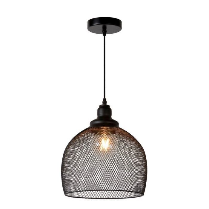 Lámpara colgante retro negra, Mesh