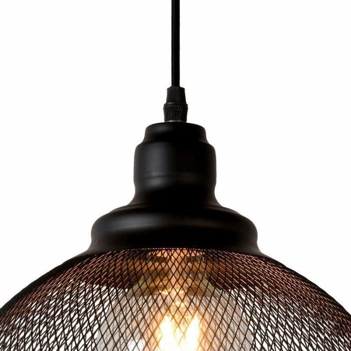 Lámpara colgante retro negra, Mesh