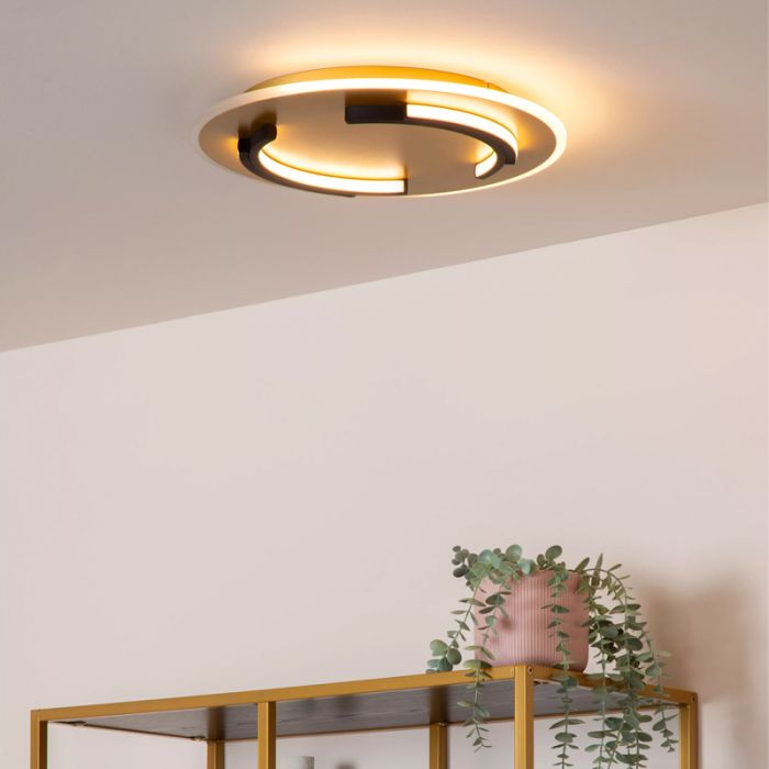 Plafón de techo moderno dorado, Andreas, 30W, 2700K LED